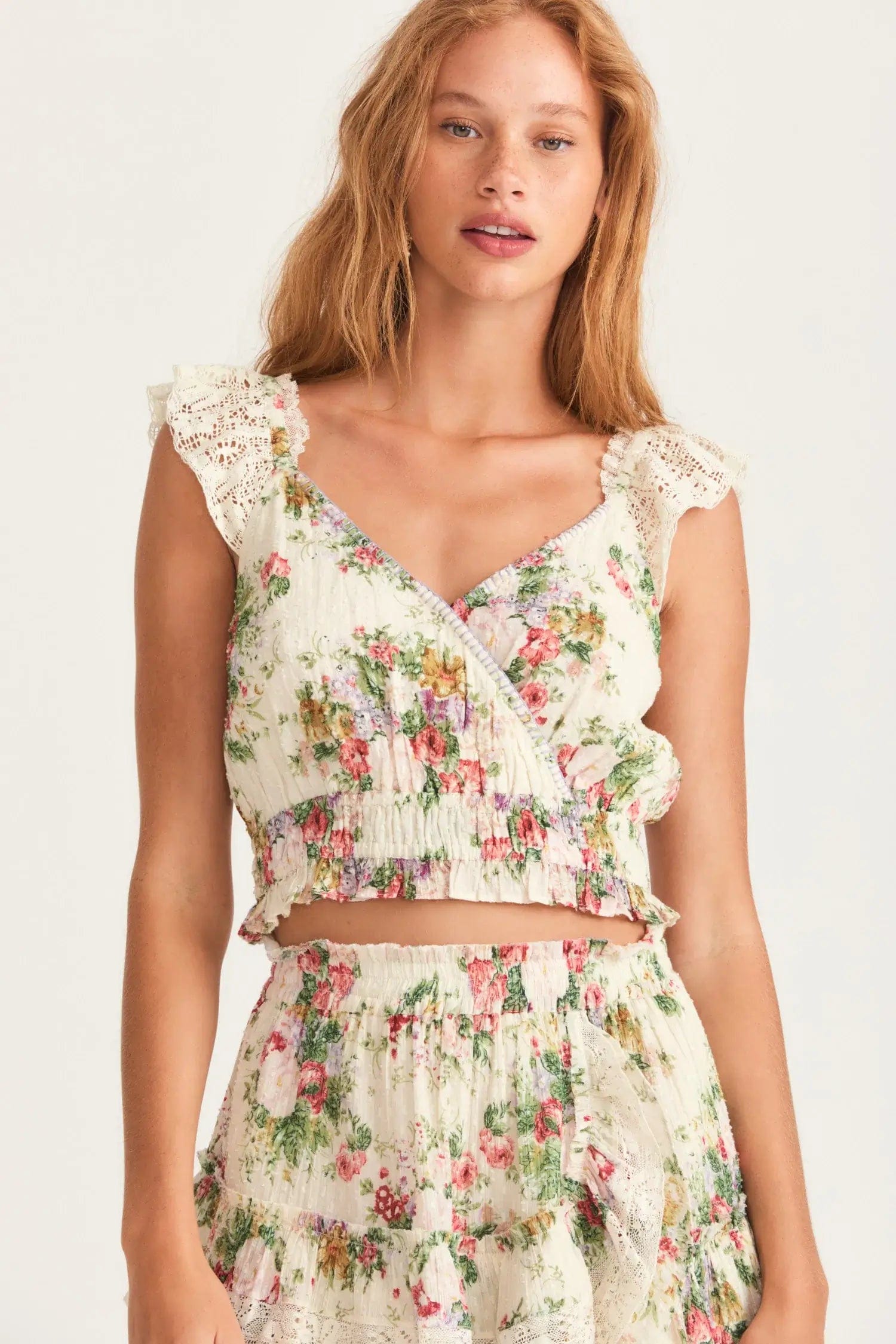 Topshop floral crop outlet top