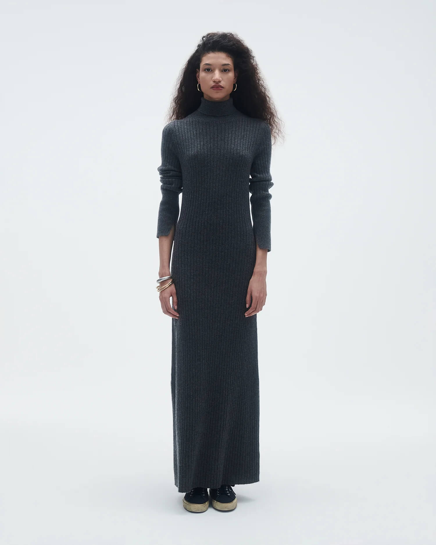 Guest In Residence Dresses Guest In Residence - Wide Rib Turtleneck dress in Charcoal