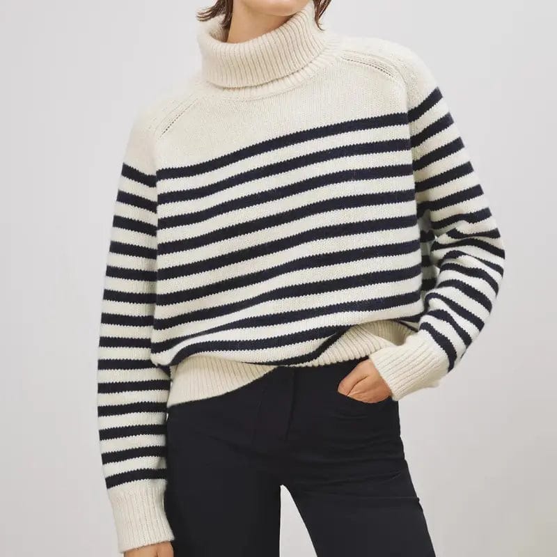 Nili Lotan Shirts & Tops M Nili Lotan - Gideon Sweater in Ivory Dark Navy